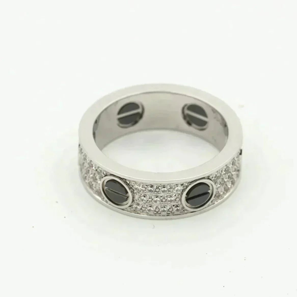 [Clara Jewels]LOVE RING 5.5MM DIAMONDS PAVED CERAMIC