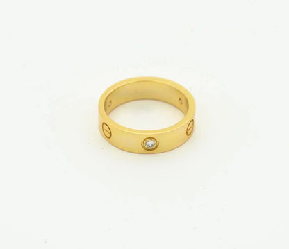 [Clara Jewels]LOVE RING 4MM 1 DIAMOND GOLD