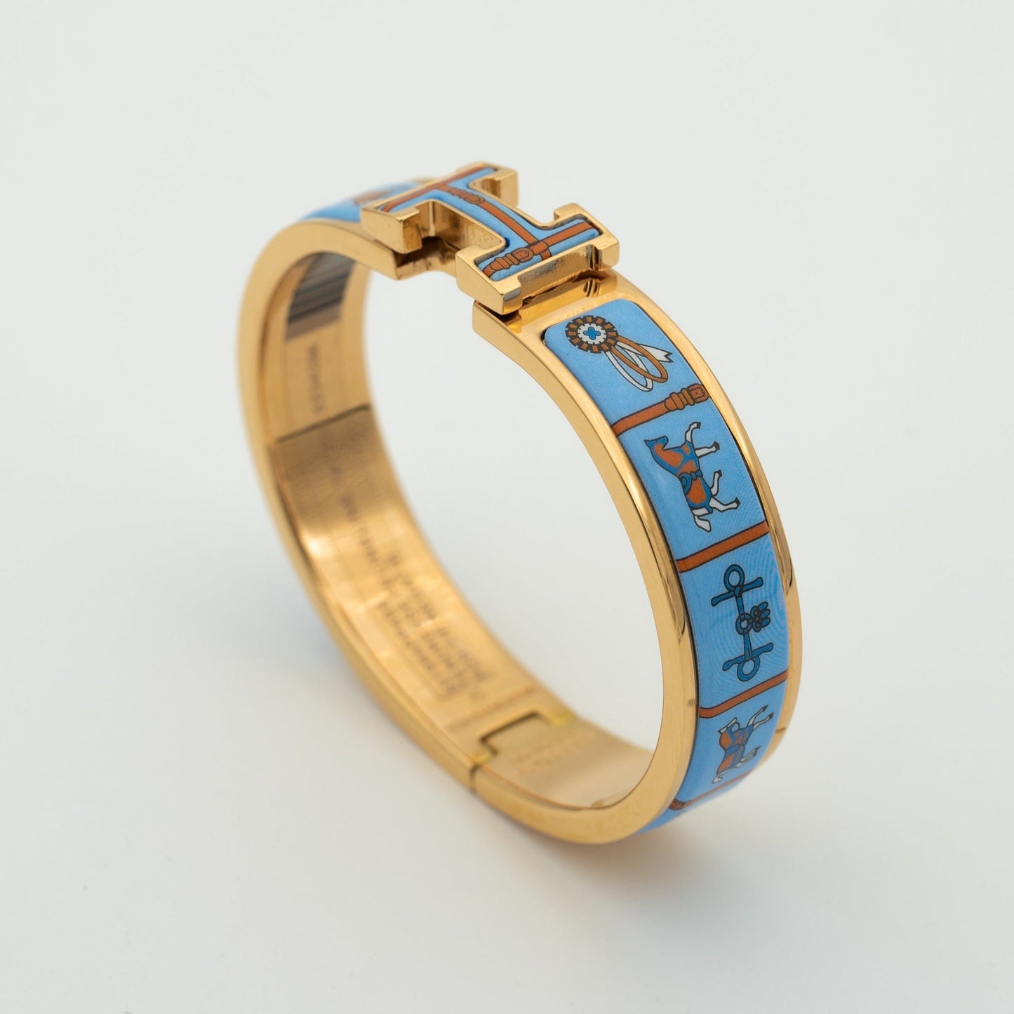 [Clara Jewels]H PINK GOLD BRACELET BLUE CERAMIC