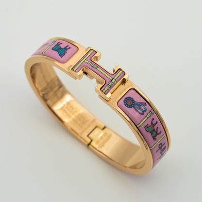 [Clara Jewels]H PINK GOLD BRACELET PINK CERAMIC