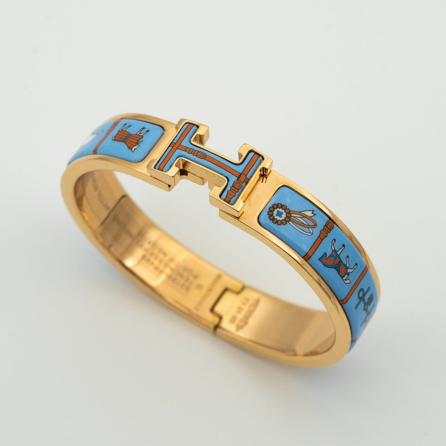 [Clara Jewels]H PINK GOLD BRACELET BLUE CERAMIC