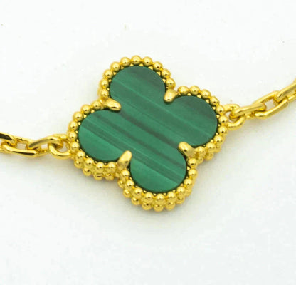 [Clara Jewels] CLOVER 5 MOTIF MALACHITE BRACELET COLLECTION