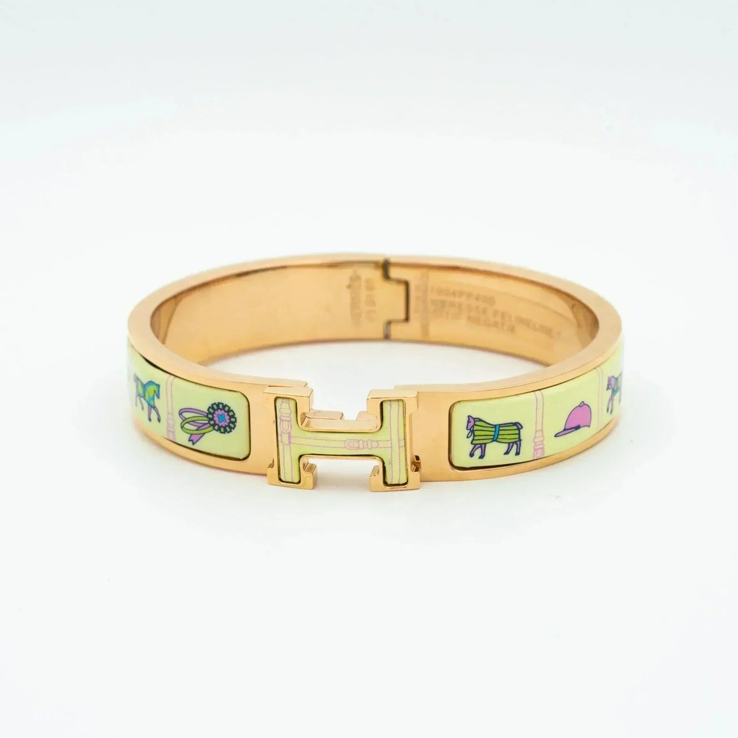 [Clara Jewels]H PINK GOLD BRACELET CREAM CERAMIC