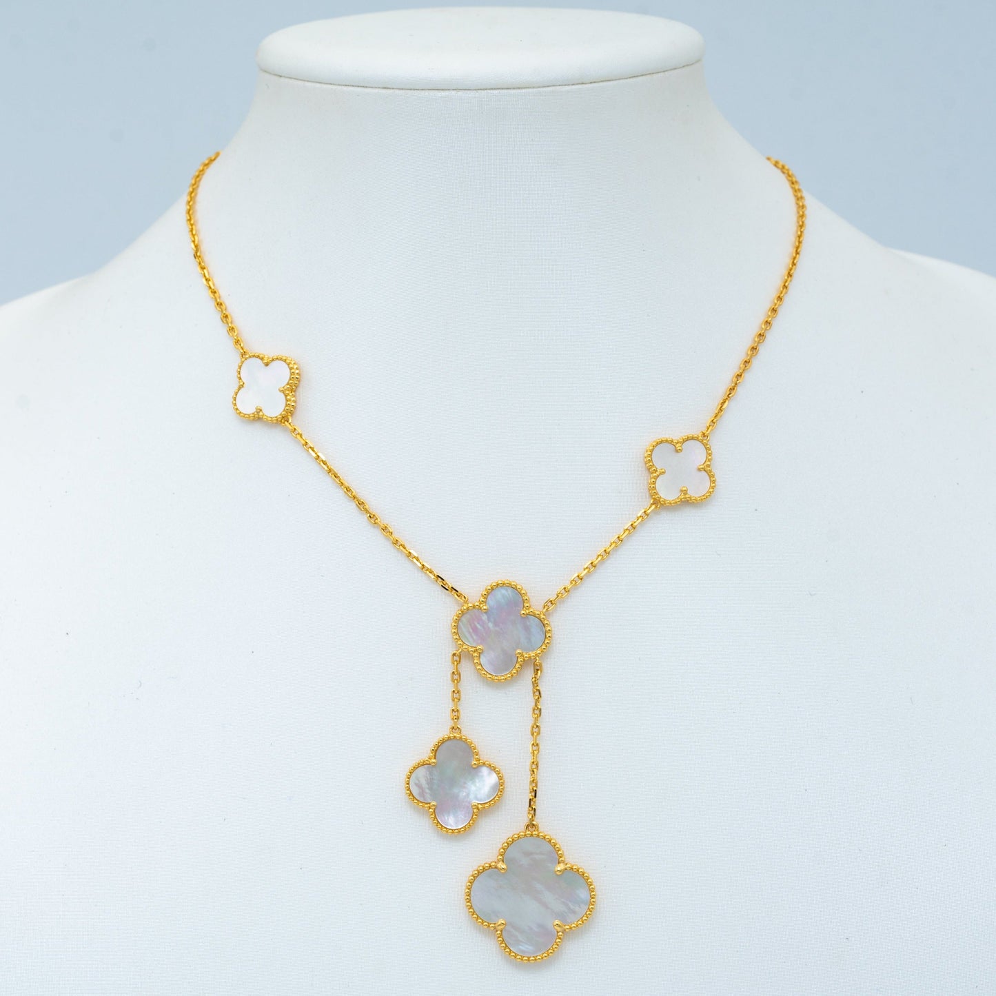 [Clara Jewels]CLOVER MOTHER OF PEARL NECKLACE 6 MOTIF