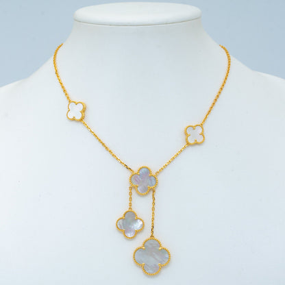 [Clara Jewels]CLOVER MOTHER OF PEARL NECKLACE 6 MOTIF