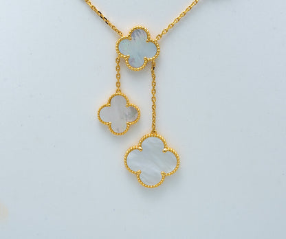 [Clara Jewels]CLOVER MOTHER OF PEARL NECKLACE 6 MOTIF