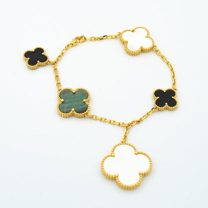 [Clara Jewels]CLOVER BRACELET 5 MOTIFS ONYX MOP