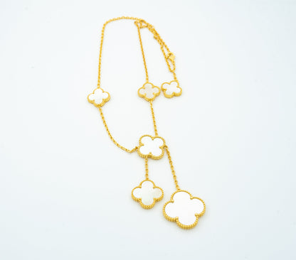 [Clara Jewels]CLOVER MOTHER OF PEARL NECKLACE 6 MOTIF