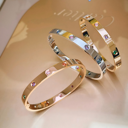 [Clara Jewely]2026 RAINBOW LOVE BRACELET 6.1MM  10 DIAMONDS