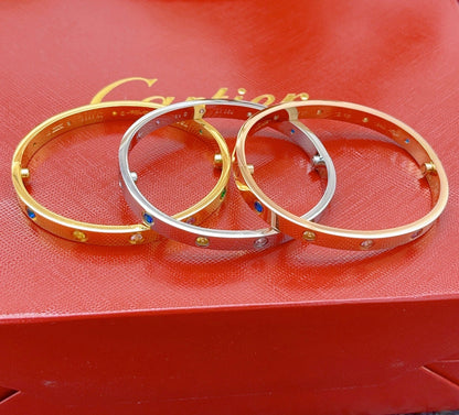 [Clara Jewely]2026 RAINBOW LOVE BRACELET 6.1MM  10 DIAMONDS