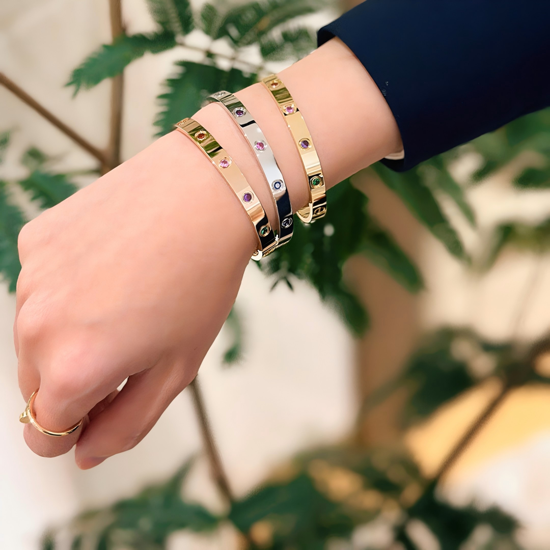 [Clara Jewely]2026 RAINBOW LOVE BRACELET 6.1MM  10 DIAMONDS