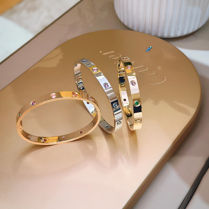 [Clara Jewely]2026 RAINBOW LOVE BRACELET 6.1MM  10 DIAMONDS