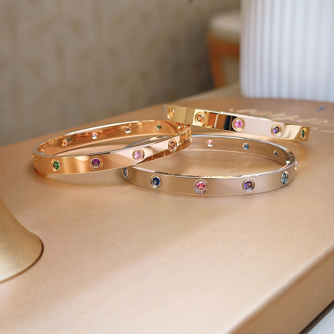 [Clara Jewely]2026 RAINBOW LOVE BRACELET 6.1MM  10 DIAMONDS