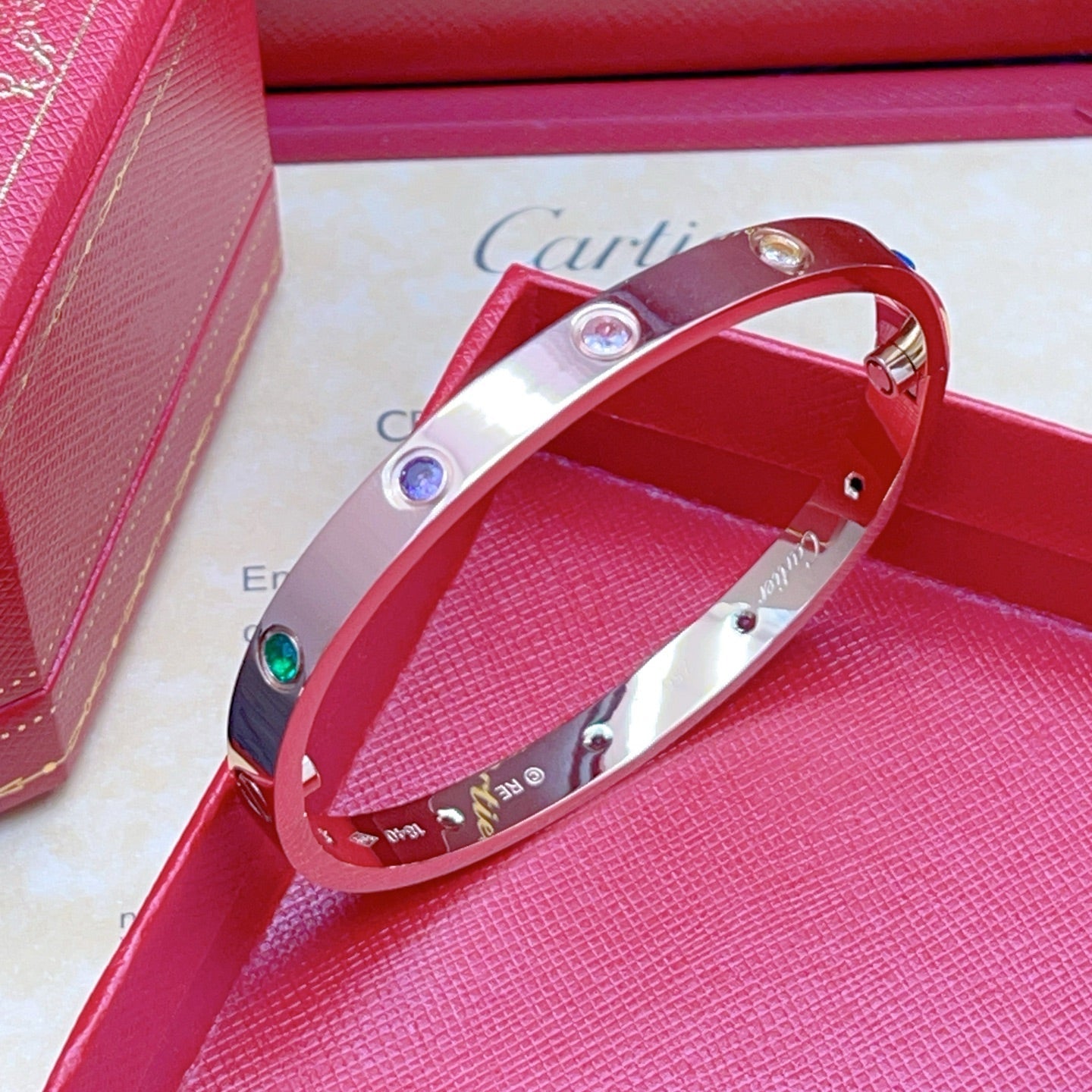 [Clara Jewely]2026 RAINBOW LOVE BRACELET 6.1MM  10 DIAMONDS