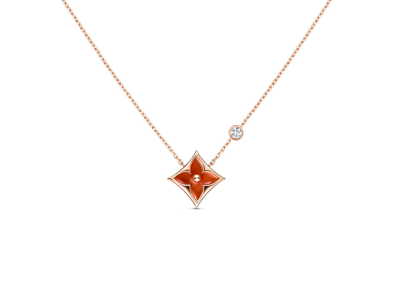 [Clara Jewels]STAR NECKLACE PINK GOLD 1 DIAMOND
