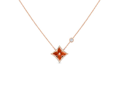 [Clara Jewels]STAR NECKLACE PINK GOLD 1 DIAMOND