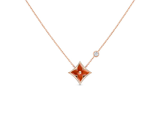 [Clara Jewels]STAR NECKLACE PINK GOLD 1 DIAMOND