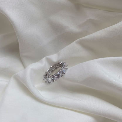 [Clara Jewels]Elegant Princess Cut Tennis Ring