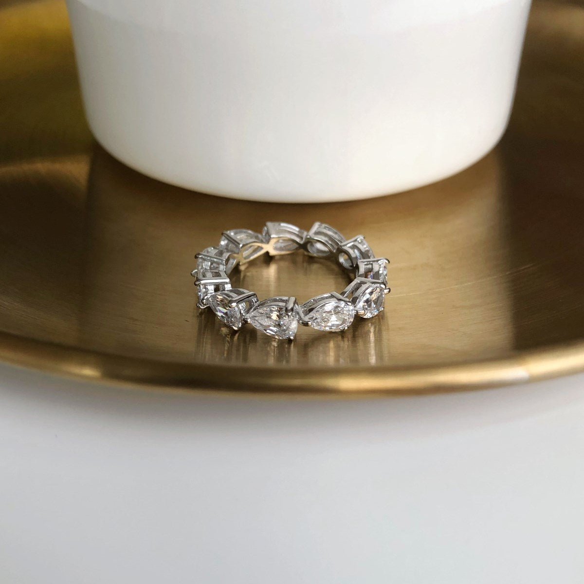 [Clara Jewels]Exquisite Pear Cut Tennis Ring
