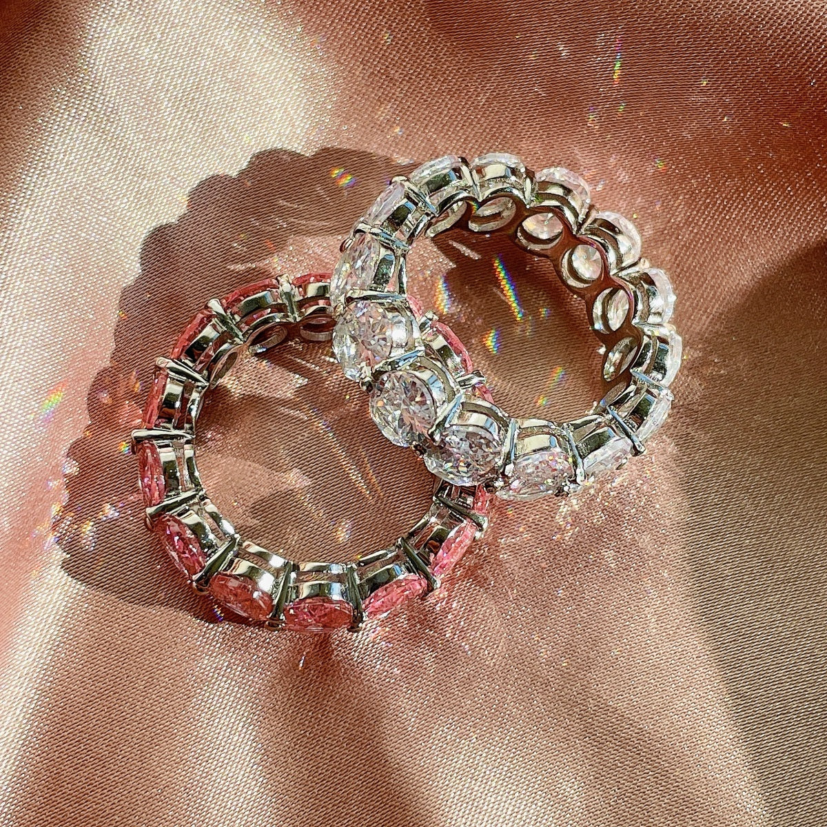 [Clara Jewels]Dainty Elongated Cushion Cut Tennis Ring