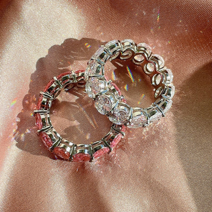 [Clara Jewels]Dainty Elongated Cushion Cut Tennis Ring