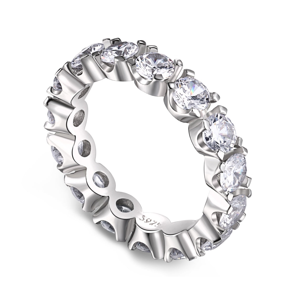 [Clara Jewels]Eternity Round Cut Tennis Ring