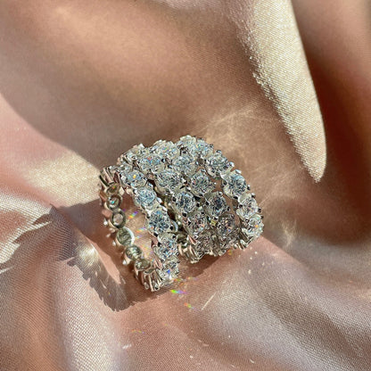 [Clara Jewels]Eternity Round Cut Tennis Ring
