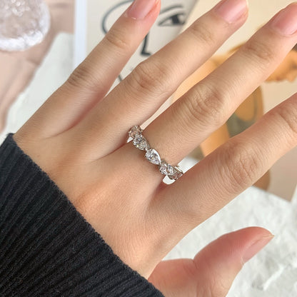 [Clara Jewels]Exquisite Pear Cut Tennis Ring
