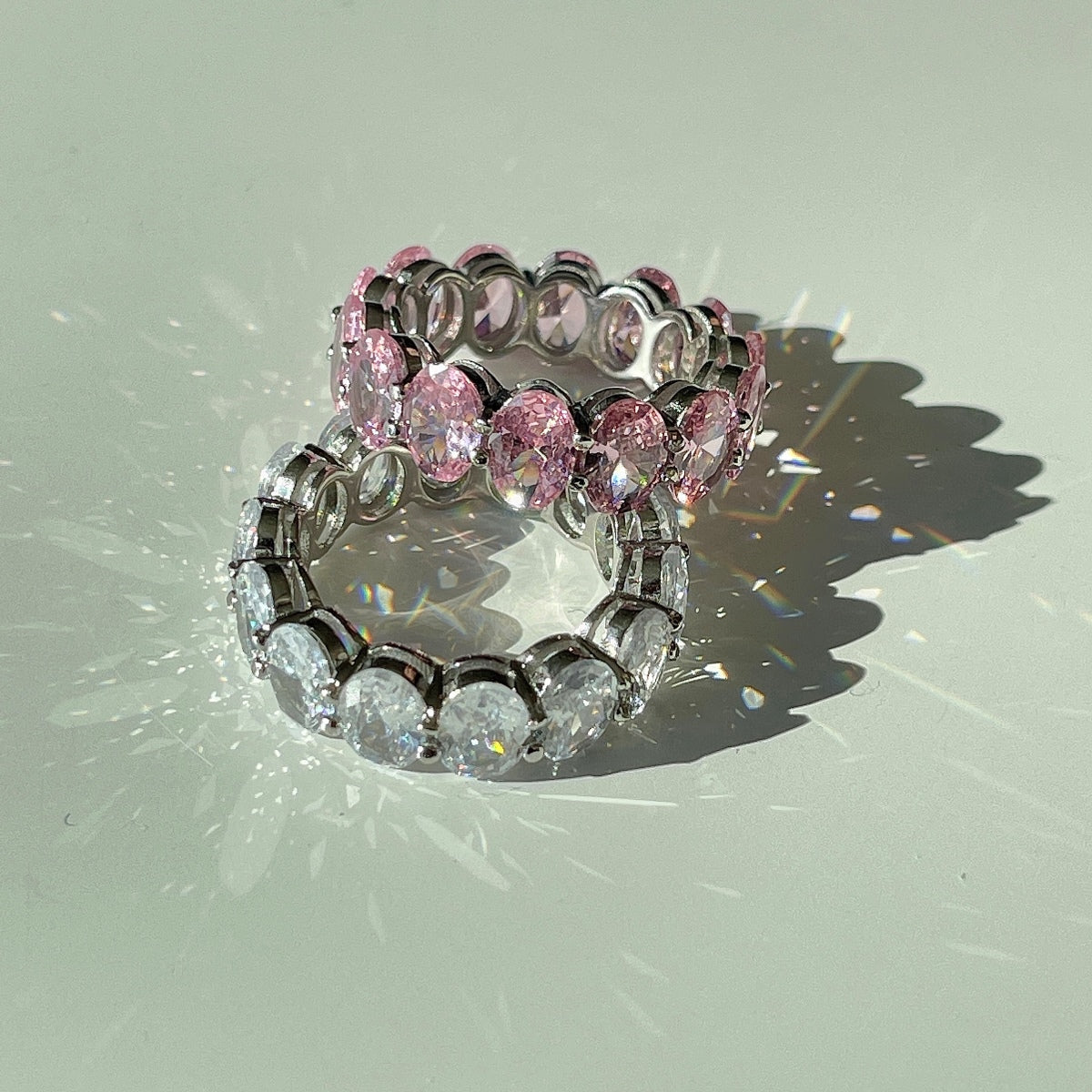 [Clara Jewels]Dainty Elongated Cushion Cut Tennis Ring