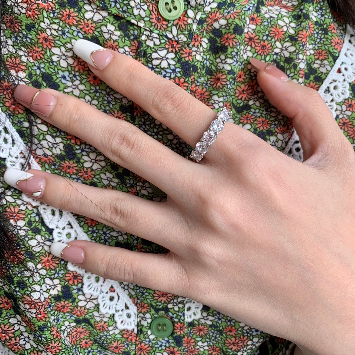[Clara Jewels]Gorgeous Round Cut Tennis Ring