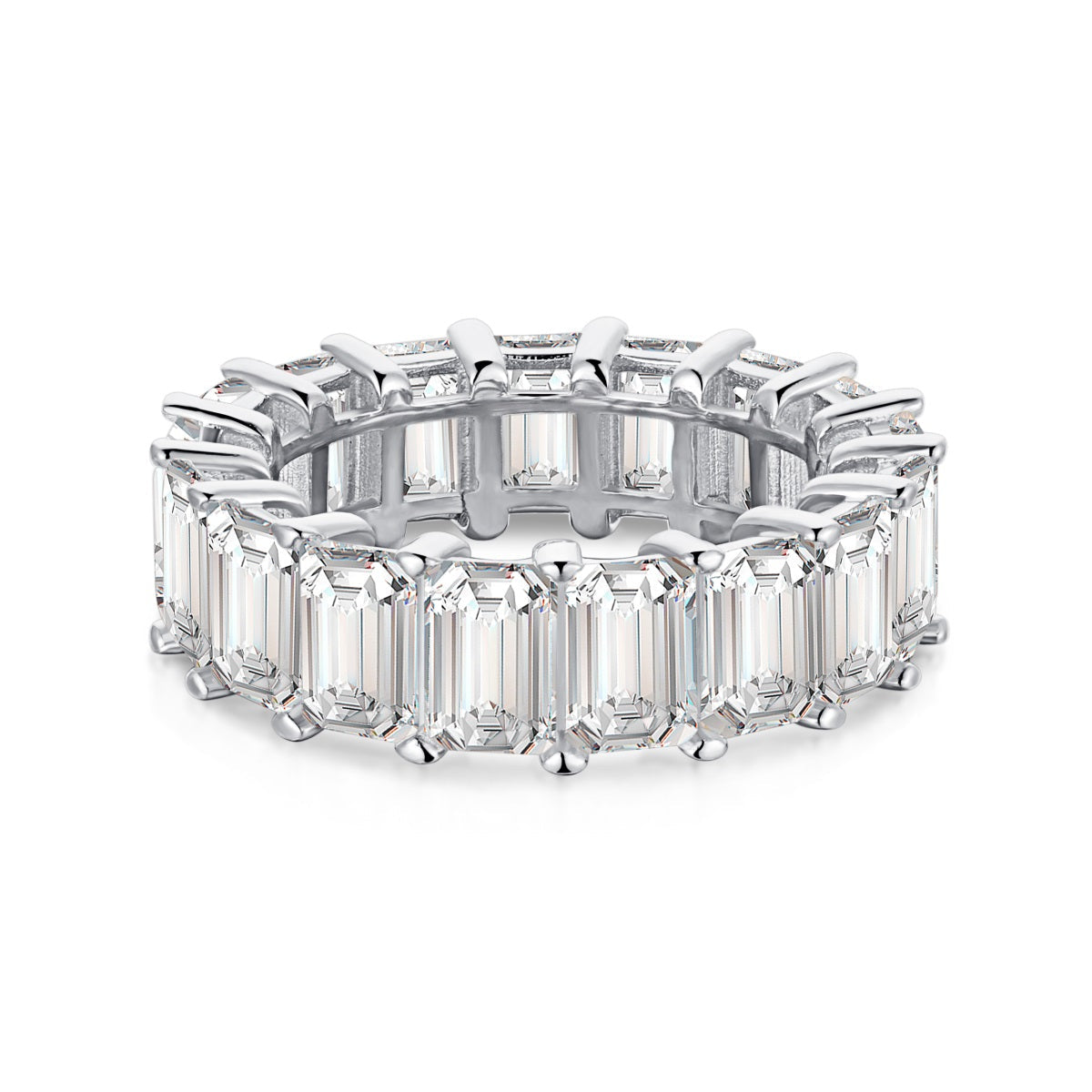 [Clara Jewels]0.75 Carat Elegant Emerald Cut Tennis Ring