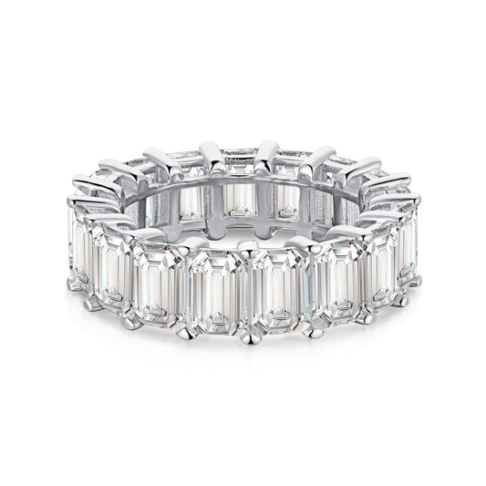[Clara Jewels]0.75 Carat Elegant Emerald Cut Tennis Ring