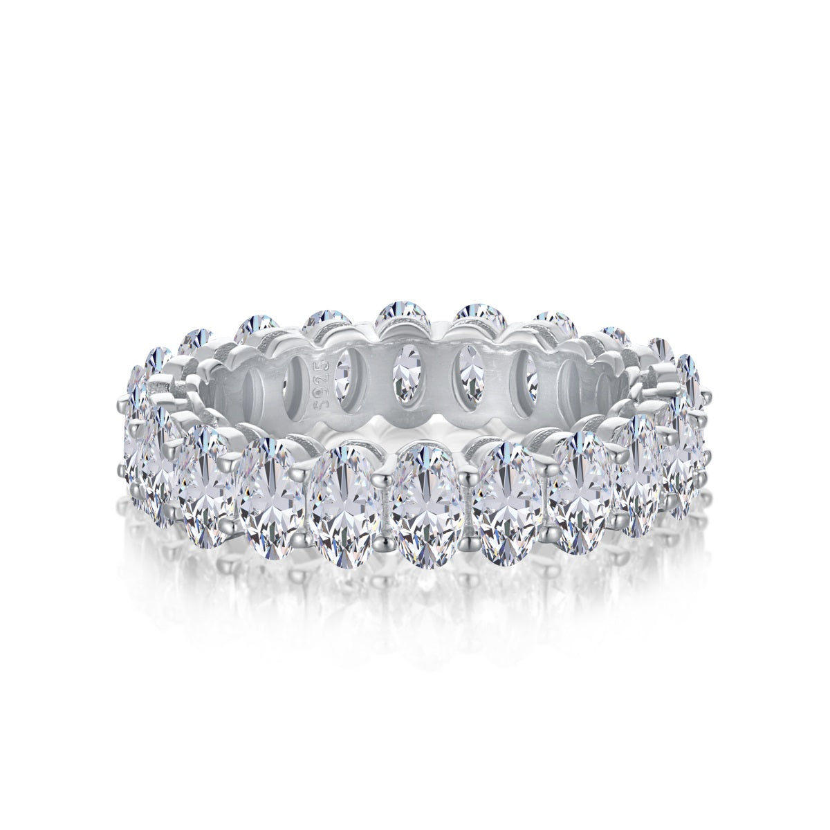 [Clara Jewels]Ornate Oval Cut Tennis Ring