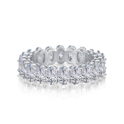 [Clara Jewels]Ornate Oval Cut Tennis Ring