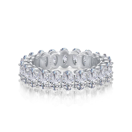 [Clara Jewels]Ornate Oval Cut Tennis Ring