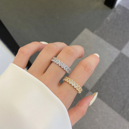 [Clara Jewels]Ornate Oval Cut Tennis Ring