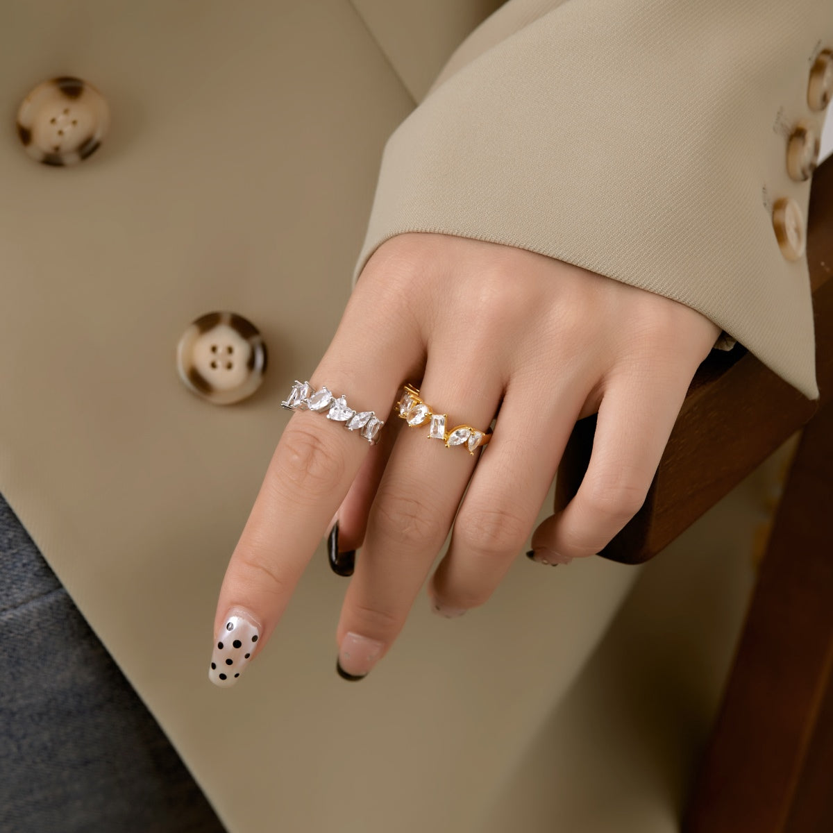 [Clara Jewels]Delicate Multi Cut Ring