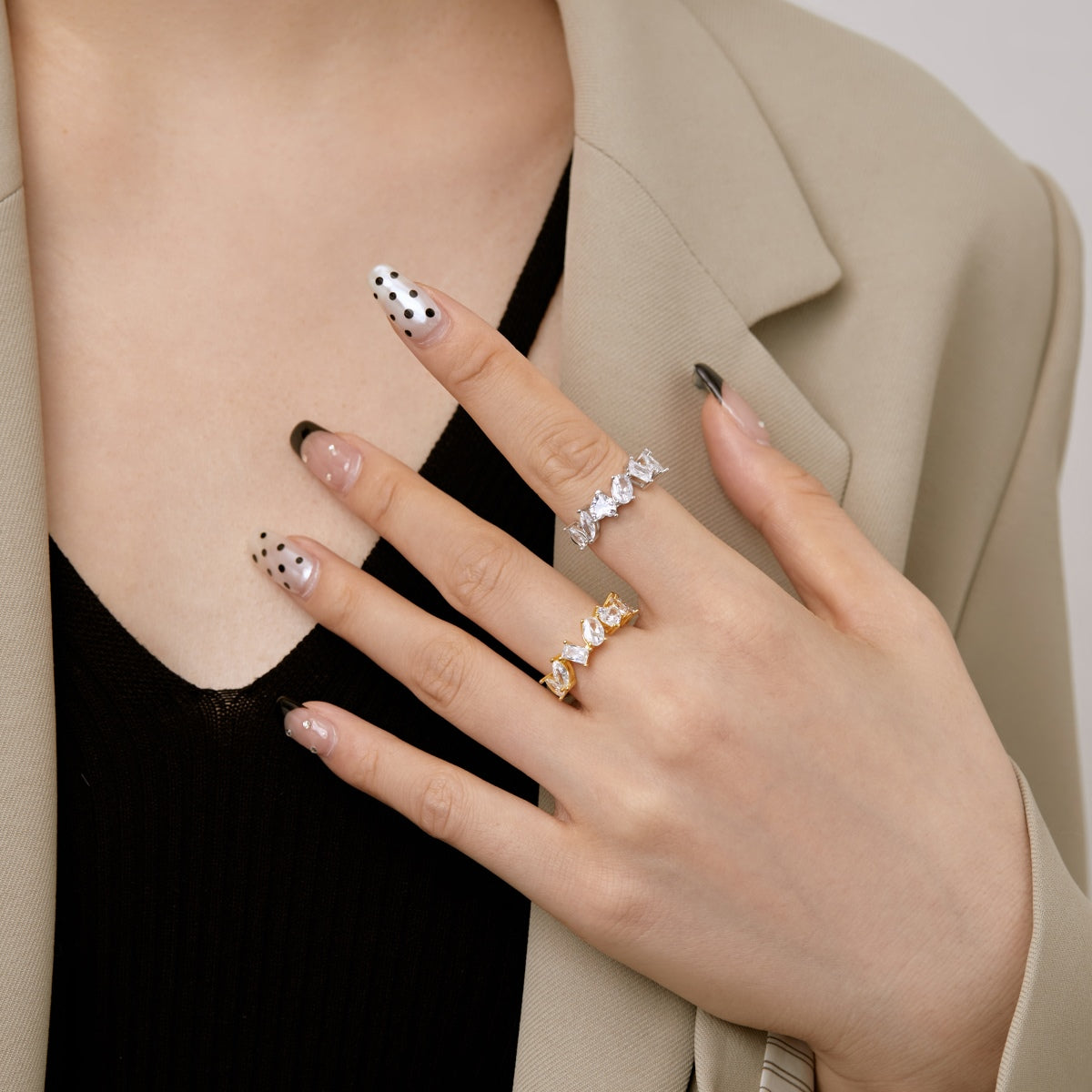[Clara Jewels]Delicate Multi Cut Ring