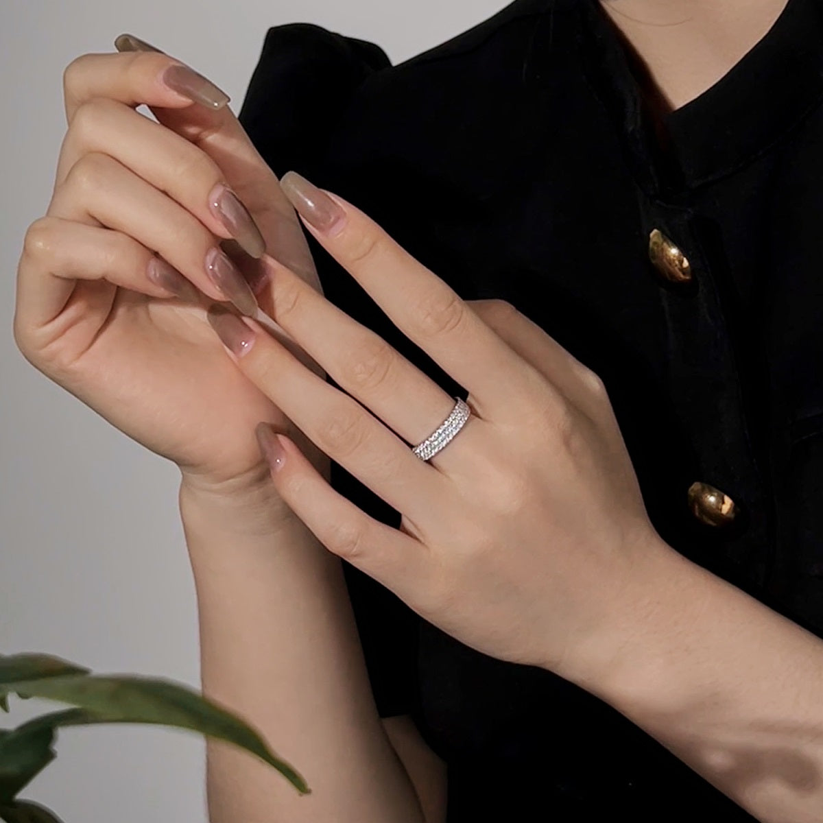 [Clara Jewels]Dainty Round Cut Tennis Ring