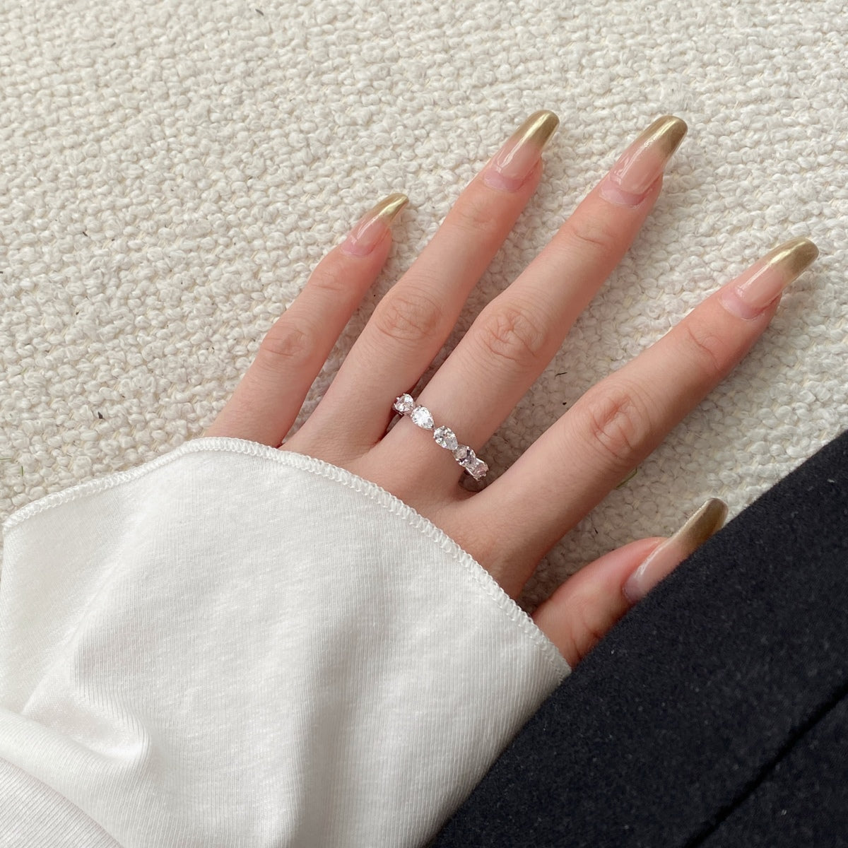 [Clara Jewels]Exquisite Pear Cut Tennis Ring