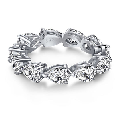 [Clara Jewels]Exquisite Pear Cut Tennis Ring