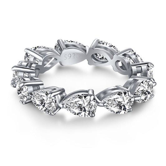 [Clara Jewels]Exquisite Pear Cut Tennis Ring