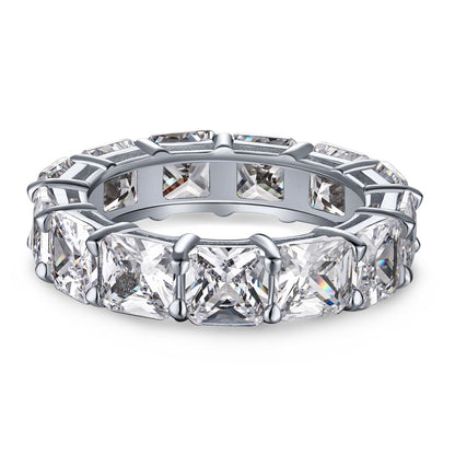 [Clara Jewels]Elegant Princess Cut Tennis Ring