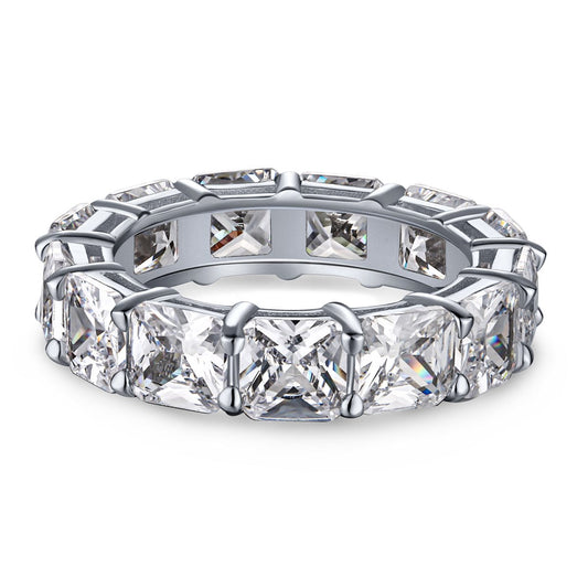 [Clara Jewels]Elegant Princess Cut Tennis Ring