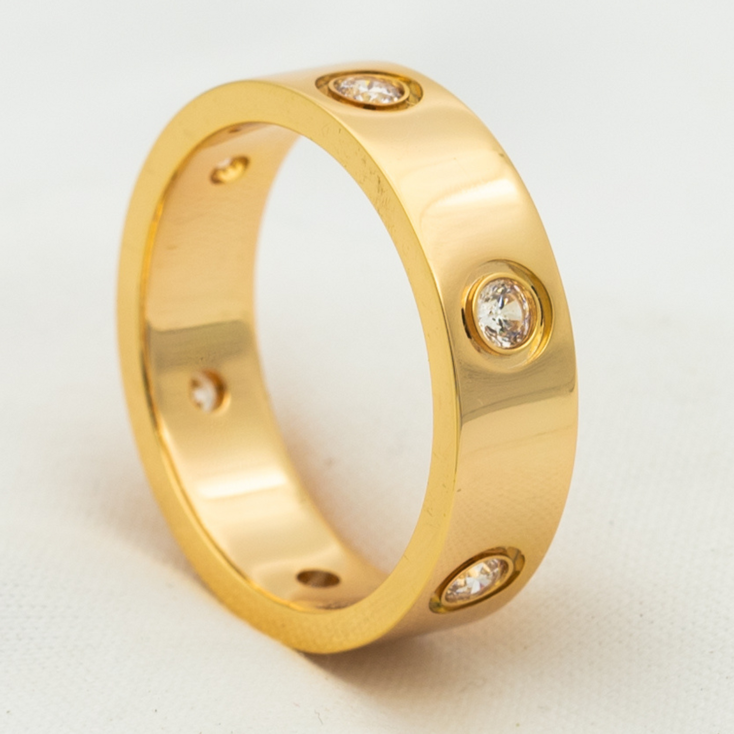 [Clara Jewels]LOVE RING 5.5MM 6 DIAMONDS PINK GOLD