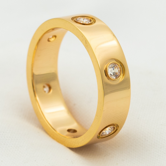 [Clara Jewels]LOVE RING 5.5MM 6 DIAMONDS PINK GOLD