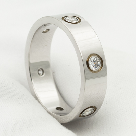 [Clara Jewels]LOVE RING 5.5MM 6 DIAMONDS SILVER