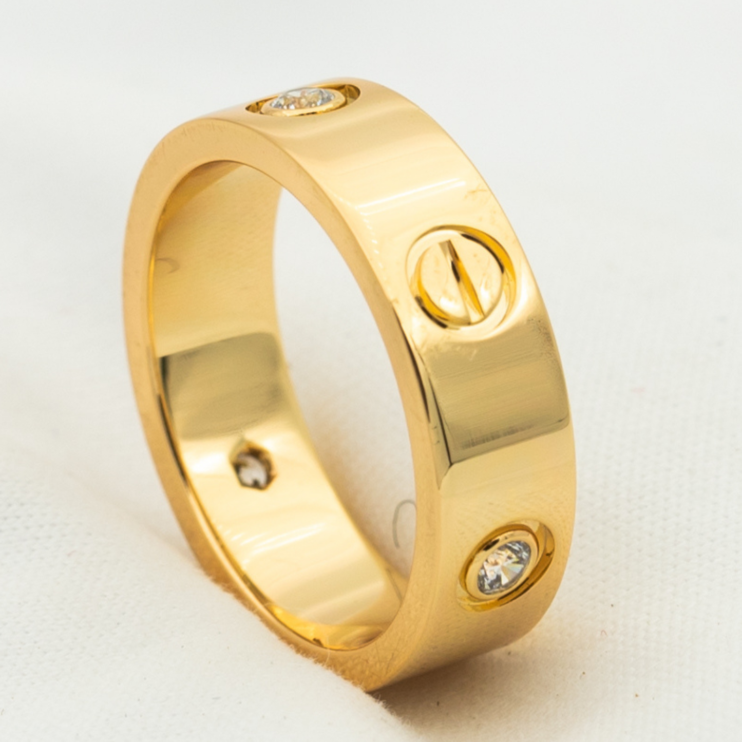[Clara Jewels]LOVE RING 5.5MM 3 DIAMONDS PINK GOLD