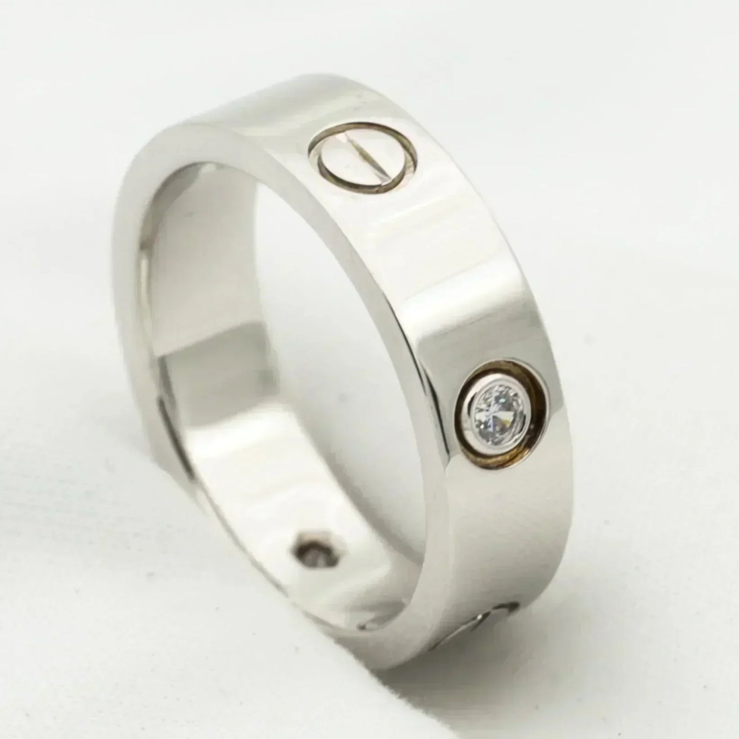 [Clara Jewels]LOVE RING 5.5MM 3 DIAMONDS SILVER