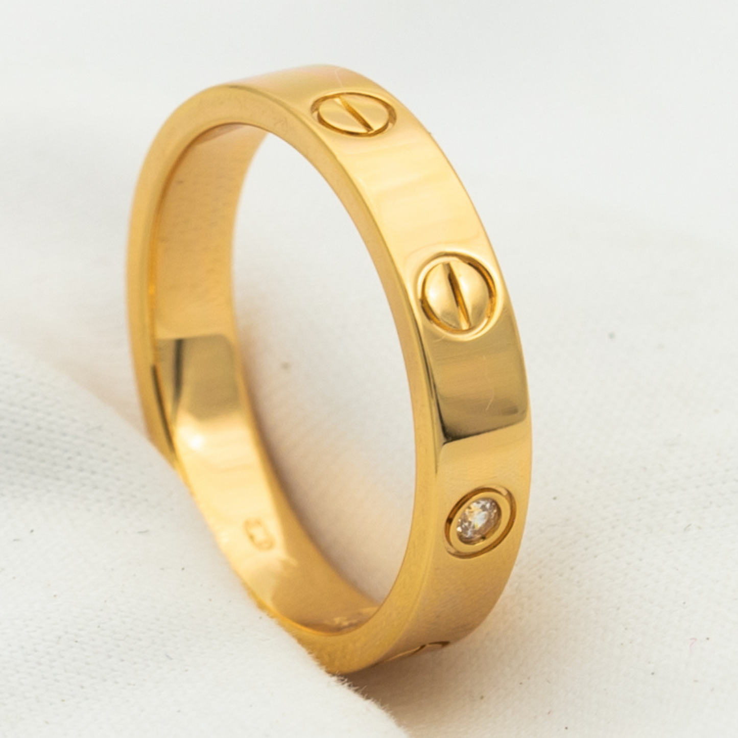 [Clara Jewels]LOVE RING 4MM 1 DIAMOND PINK GOLD
